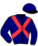 casaque portée par Madamet A. jockey du cheval de course KISSING, information pmu ZETURF