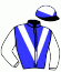 casaque portée par Crublet E. jockey du cheval de course CANIAR DE LUXE, information pmu ZETURF