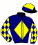 casaque portée par Veron F. jockey du cheval de course NEWDI BARELIERE, information pmu ZETURF