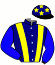 casaque portée par Seguy V. jockey du cheval de course ASSIER, information pmu ZETURF