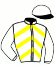 casaque portée par Cadel C. jockey du cheval de course QUDILLERO, information pmu ZETURF