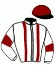 casaque portée par Demuro C. jockey du cheval de course EVERILLO (FR), information pmu ZETURF