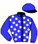 casaque portée par Bureller E. jockey du cheval de course ROVANTHUS, information pmu ZETURF
