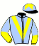 casaque portée par Meme B. jockey du cheval de course HECTOR DES ROSES (AQ), information pmu ZETURF