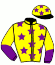 casaque portée par Journiac H. jockey du cheval de course PETIT CALVADOS (IE), information pmu ZETURF