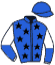 casaque portée par Gallo Mlle L. jockey du cheval de course WAYA WAYA, information pmu ZETURF