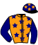 casaque portée par Poincot R. jockey du cheval de course KIMBALA DE COTTE, information pmu ZETURF
