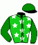 casaque portée par Ruiz Gonzalez A. jockey du cheval de course CERBERE DU BERLAIS, information pmu ZETURF