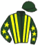 casaque portée par Riou C. jockey du cheval de course VAUMERY, information pmu ZETURF