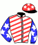 casaque portée par Daougabel M. jockey du cheval de course IBILI DE ROMAZ (FR), information pmu ZETURF