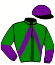 casaque portée par Declercq J. R. jockey du cheval de course HANAE (FR), information pmu ZETURF