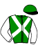 casaque portée par Bizoux O. jockey du cheval de course GRAXO (FR), information pmu ZETURF