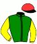 casaque portée par Ouvrie T. jockey du cheval de course JOHNNY DU PONT, information pmu ZETURF
