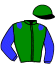 casaque portée par Thomain D. jockey du cheval de course HUNADORA, information pmu ZETURF