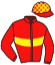 casaque portée par Abrivard M. jockey du cheval de course KING FROMENTRO, information pmu ZETURF