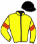 casaque portée par Eon Mlle M. jockey du cheval de course LA CAPUCINE, information pmu ZETURF