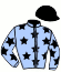 casaque portée par Daougabel Q. jockey du cheval de course JIFF DES CELLIERS, information pmu ZETURF