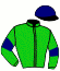 casaque portée par De Giles F. jockey du cheval de course FLEURON D'ARTHEL, information pmu ZETURF