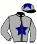 casaque portée par Eyquem Jb. jockey du cheval de course MICHEL, information pmu ZETURF