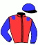 casaque portée par Thomain D. jockey du cheval de course ILLIMITEE, information pmu ZETURF