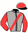 casaque portée par Desmigneux Mlle E. jockey du cheval de course KALINKA ROSA, information pmu ZETURF