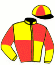 casaque portée par Koubiche L. jockey du cheval de course KALLAS D'OURVILLE, information pmu ZETURF