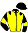casaque portée par Guelpa L. jockey du cheval de course GAMIN DE VIVOIN, information pmu ZETURF