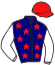 casaque portée par Millet G. jockey du cheval de course PAS DE VELOURS, information pmu ZETURF