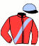 casaque portée par Ducos Th. jockey du cheval de course HIBISCUS DE MAISY, information pmu ZETURF