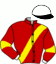 casaque portée par Collette A. jockey du cheval de course GENIE DU CHENE, information pmu ZETURF