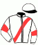 casaque portée par Ouvrie F. jockey du cheval de course ISBET SANT, information pmu ZETURF
