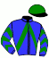 casaque portée par Herbeau E. jockey du cheval de course IVON DE LA MONERIE, information pmu ZETURF