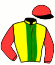 casaque portée par Flandrin B. jockey du cheval de course JALIL, information pmu ZETURF