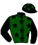 casaque portée par Eyquem Jb. jockey du cheval de course JINDOR DE BOZOULS, information pmu ZETURF