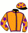 casaque portée par Eon Mlle M. jockey du cheval de course BLUEBELL GIRL, information pmu ZETURF