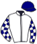casaque portée par Gallon D. jockey du cheval de course EMID'IO PEPE, information pmu ZETURF