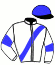 casaque portée par Andre A. jockey du cheval de course FIFTY BARBES (FR), information pmu ZETURF