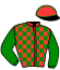 casaque portée par Briand Mme O. jockey du cheval de course KENAVO CHANTEREINE, information pmu ZETURF
