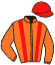 casaque portée par Le Verger F. jockey du cheval de course GET ON, information pmu ZETURF