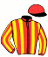 casaque portée par Desmigneux F. jockey du cheval de course IMPLACABLE, information pmu ZETURF