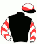 casaque portée par Viel G. jockey du cheval de course ALABAA, information pmu ZETURF