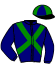 casaque portée par Carboni Luc. jockey du cheval de course MOTALA, information pmu ZETURF