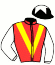 casaque portée par Grosbois Chr. jockey du cheval de course ARMORIGENE, information pmu ZETURF