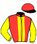 casaque portée par Hanquier M. jockey du cheval de course EXTRA JET, information pmu ZETURF