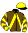 casaque portée par Lefevre N. jockey du cheval de course HEROINE DARCHE, information pmu ZETURF