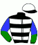 casaque portée par Le Bourhis Mlle M. jockey du cheval de course IMPULSE, information pmu ZETURF