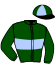 casaque portée par Vandamme Luc. jockey du cheval de course JANOU, information pmu ZETURF