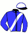casaque portée par Cardine G. jockey du cheval de course ILLARIA MADRIK, information pmu ZETURF
