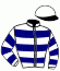 casaque portée par Bachelot T. jockey du cheval de course LE FREINAY, information pmu ZETURF