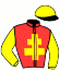 casaque portée par Feron J. Ch. jockey du cheval de course ILLUSTRE DE CHENOU, information pmu ZETURF